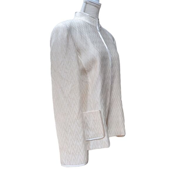 Anne Klein Women's Ivory Viscose & Wool Blend Textured Jacket Size 14 - Picture 2 of 12